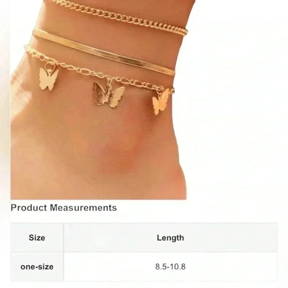 Gold Butterfly Dainty Anklet Set for Women - Picture 6 of 6